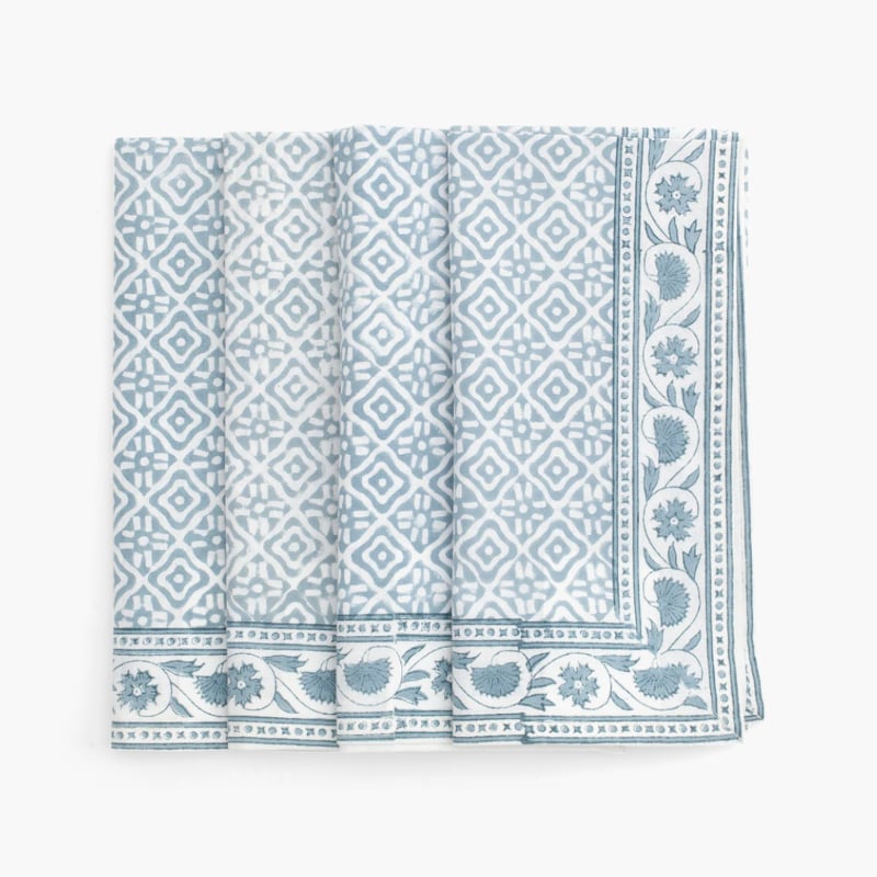 Simmi dusty blue-lautasliinat, 4 kpl 50x50cm, Chamois