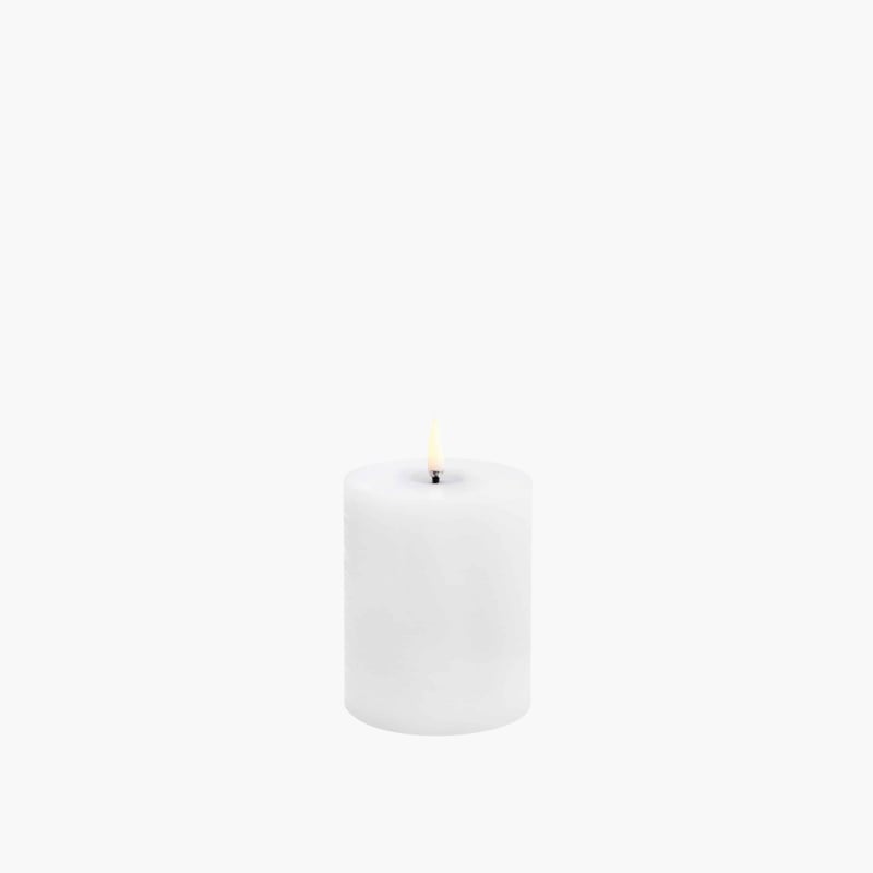 Melted Led Pillar Candle 7,8x10 white Uyuni 