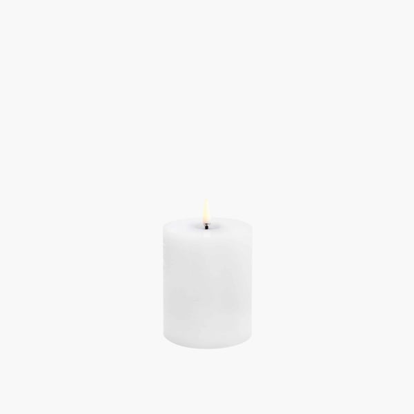 Melted Led Pillar Candle 7,8x10 white Uyuni 