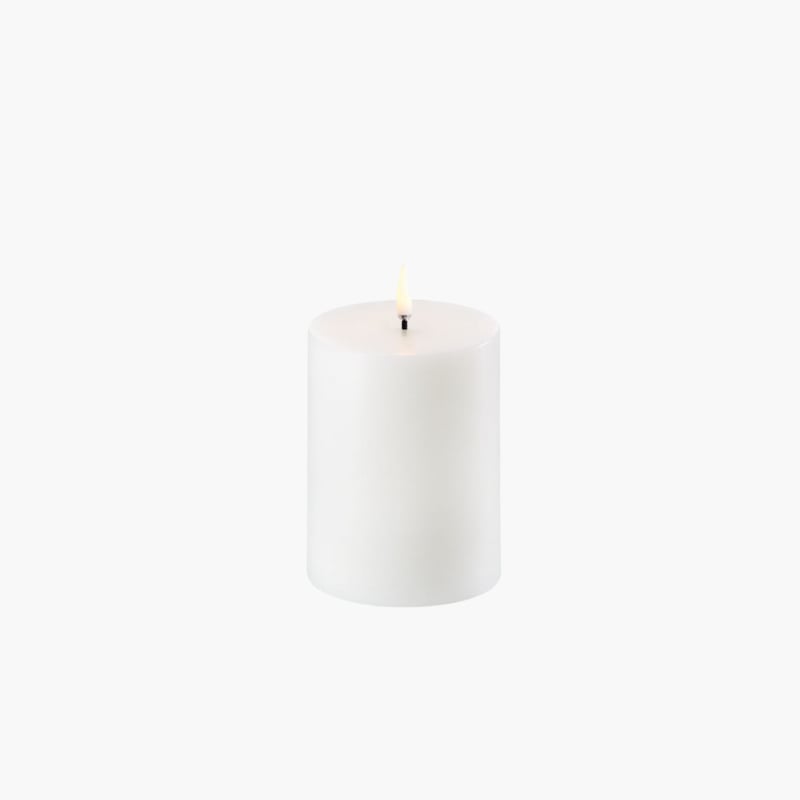 LED Pillar Candle nordic white 7,8x10 Uyuni 