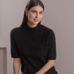 Karliea Mock Neck Brushed Cashmere Sweater black Original Story  — kuva 3
