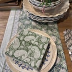 Paperiservetit Paisley Green 40x40cm, Chamois  — kuva 3