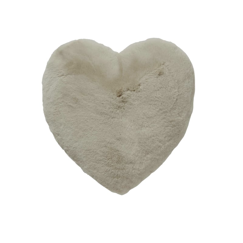 Fluffy Heart Cushion taupe Skinnwille 
