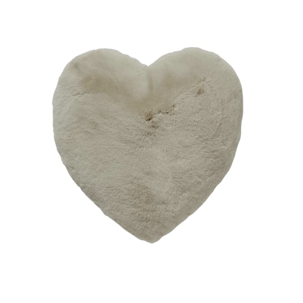 Fluffy Heart Cushion taupe Skinnwille 