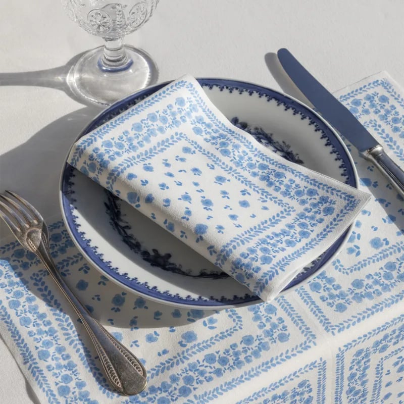 Lautasliina Bandana Bleu 20 kpl, 40x40 cm, Françoise Paviot — kuva 2