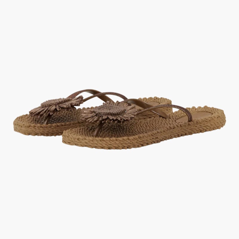 Cheerful Flip Flop Flower -varvassandaalit mokka Ilse Jacobsen