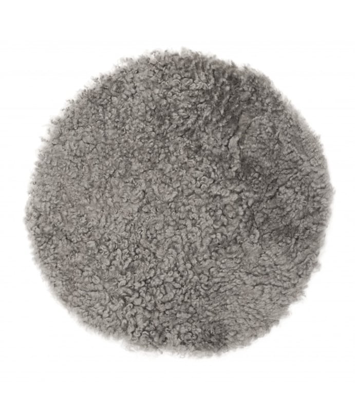 Curly Chair Cover round natural grey Skinwille