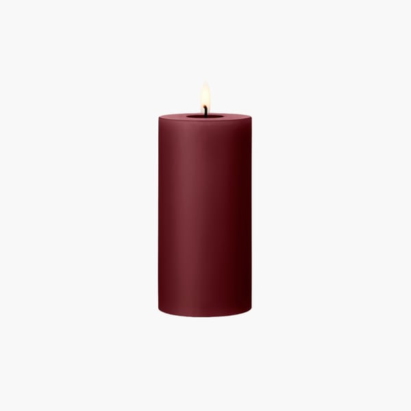 LED Pillar Candle 7,5x15 deep wine Ester & Erik 