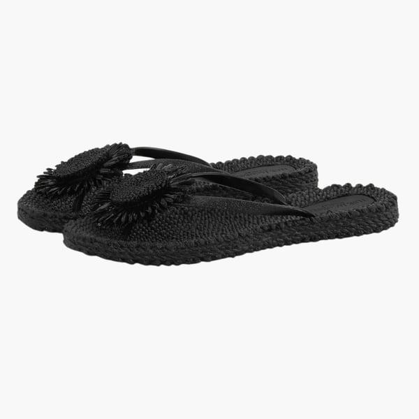 Cheerful Flip Flop Flower -varvassandaalit musta Ilse Jacobsen