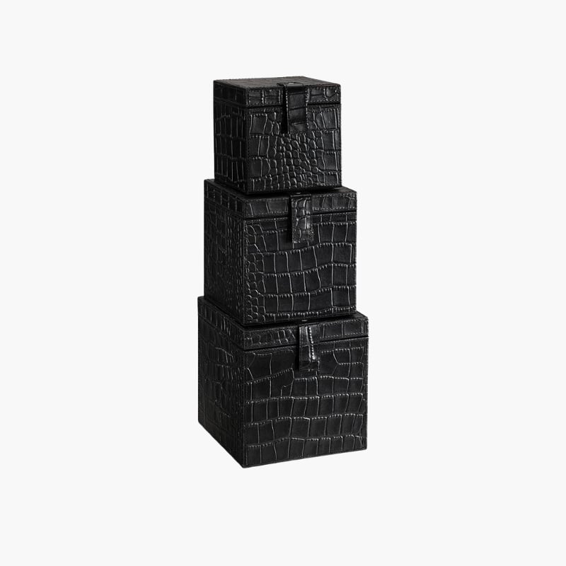 Marcello Box M black croco Artwood 