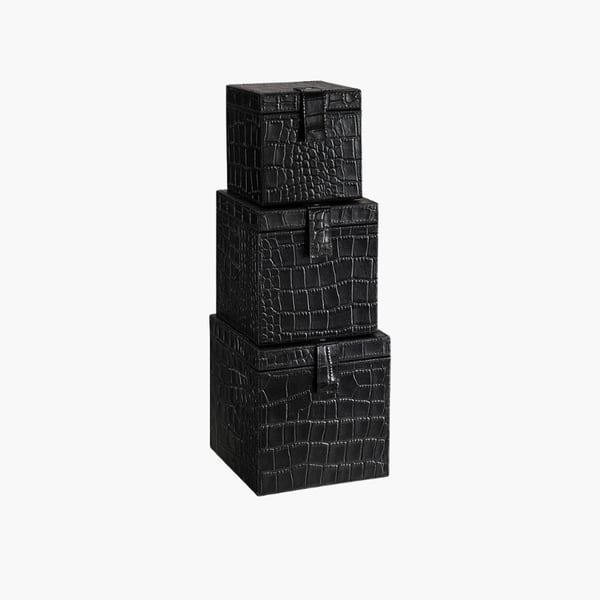 Marcello Box M black croco Artwood 