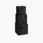 Marcello Box M black croco Artwood  — kuva 1