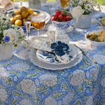 Dahlia Blue & Yellow -pöytäliina 170x350cm, Chamois — kuva 3