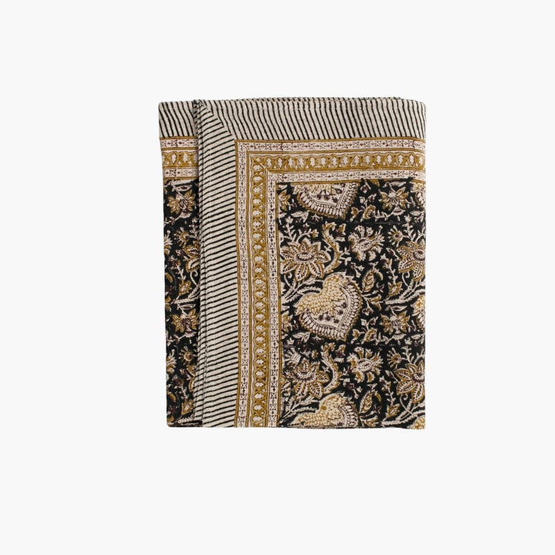 Linen Tablecloth Oriental black 170x270 Chamois 