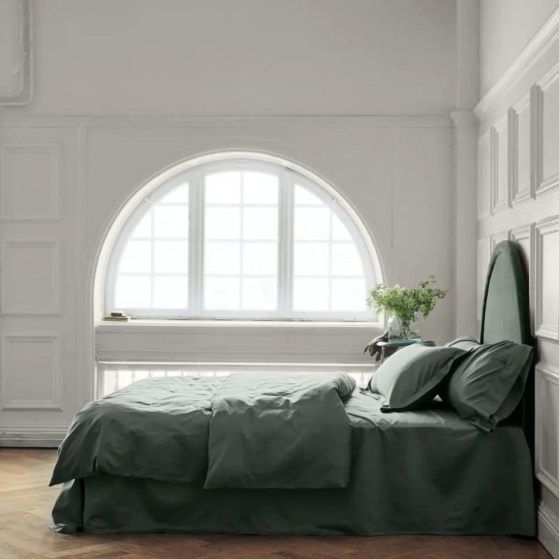 Satina Duvet Cover 220x220 green Mille Notti 