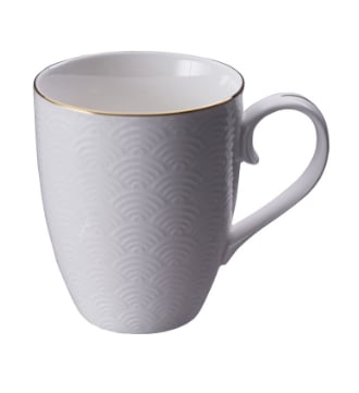Nippon White Golden Rim Mug Wave Tokyo Design Studio