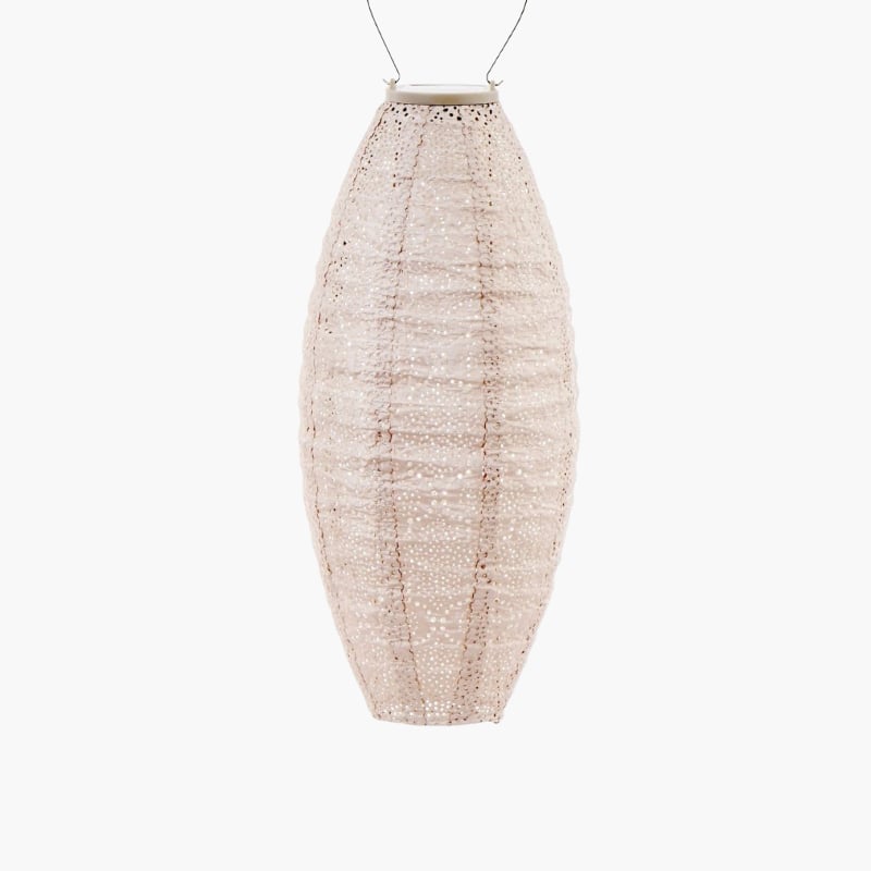 Vaalea roosa aurinkokennolyhty Long Oval Bazaar 20Ø, Lumiz
