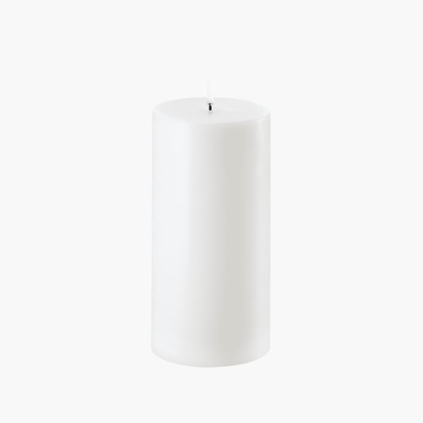 LED Pillar Candle nordic white 10x20 Uyuni 