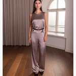 Wide Leg Satin Trousers nougat satiinihousut Original Story  — kuva 1