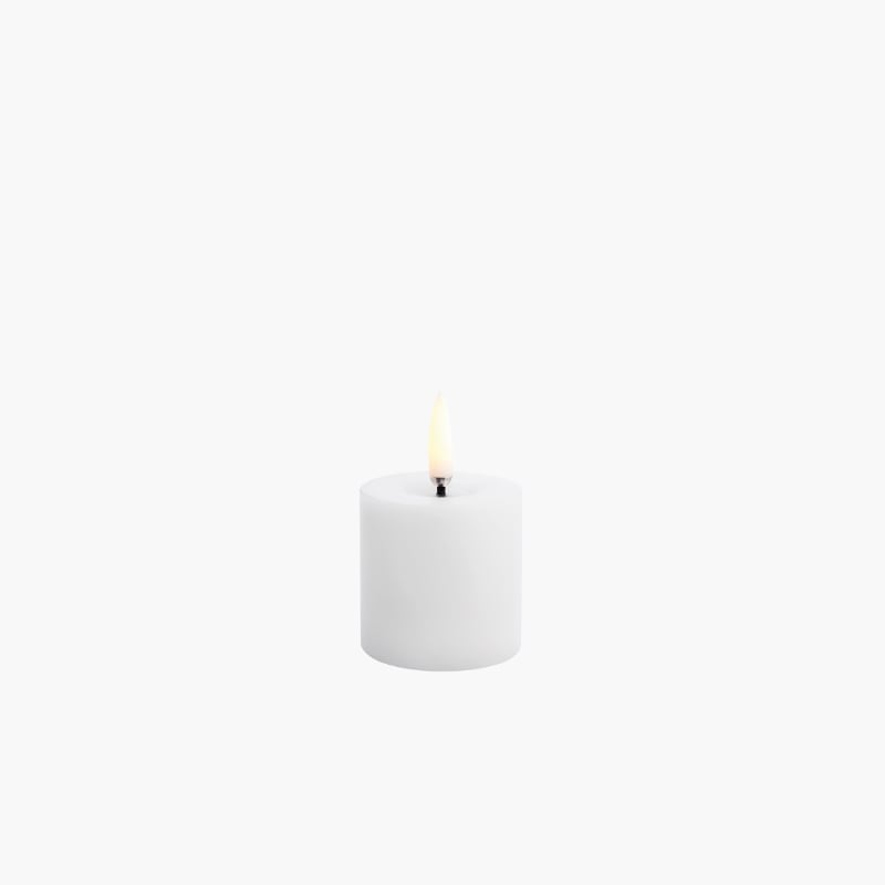 Melted Led Pillar Candle 5x4,5 white Uyuni 