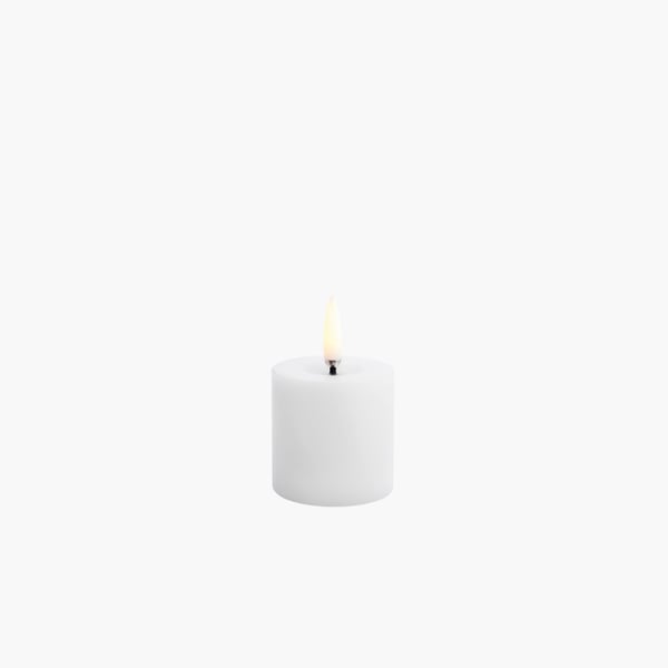 Melted Led Pillar Candle 5x4,5 white Uyuni 
