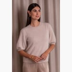 Puff Short Sleeve Brushed Cashmere Sweater latte Original Story  — kuva 2