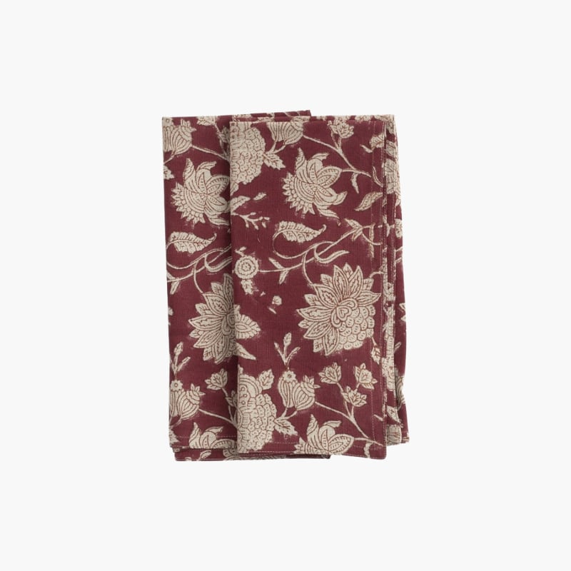 Linen Napkins Indian Rose red 2 pcs Chamois 