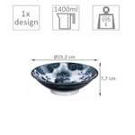 Lion Peony Manbachi Bowl Black 25,2X7,7 Tokyo Design — kuva 2