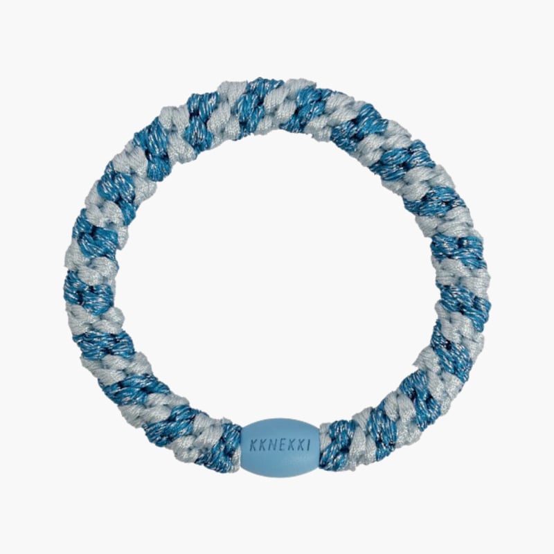 Kknekki stripe baby blue glitter hiuslenkki