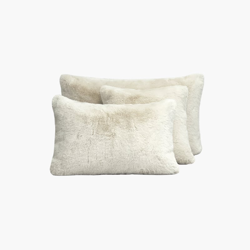Cahmonix Faux Fur Cushion 50x80 ivoire Haomy 