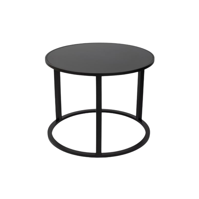 Lacquer Table Round B mat black Oi Soi Oi