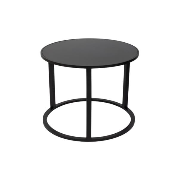 Lacquer Table Round B mat black Oi Soi Oi