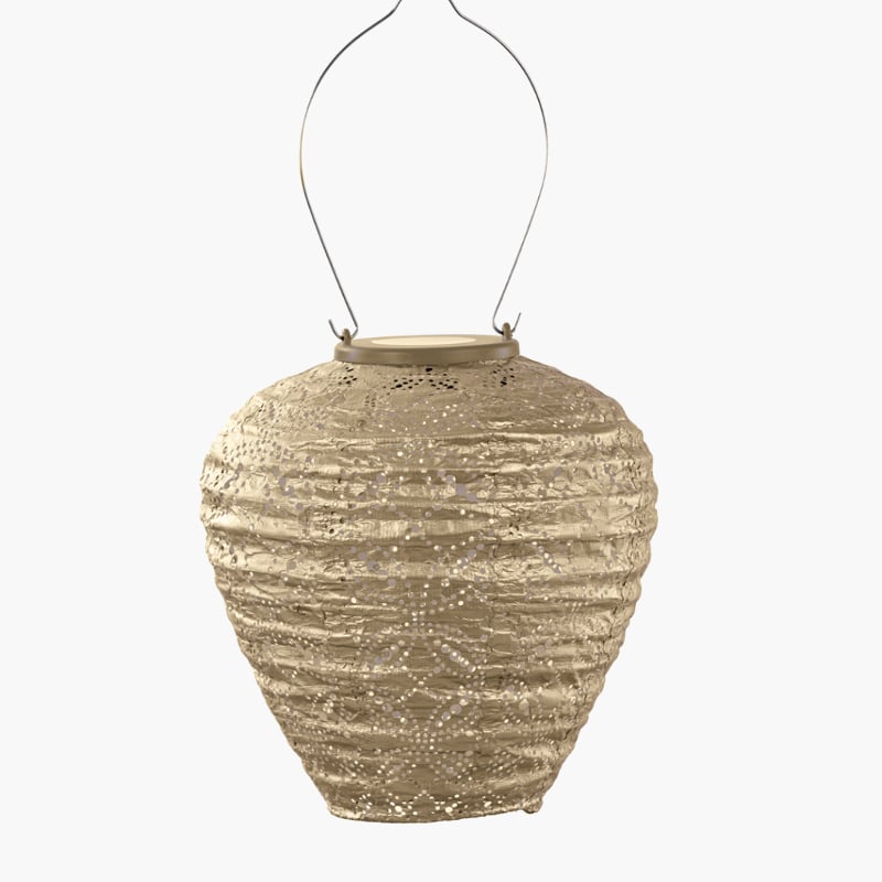 Kullansävyinen aurinkokennolyhty Balloon Mandela 20Ø, Lumiz