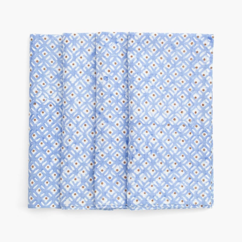 Dot Brown & Blue -lautasliinat 4 kpl 50x50cm, Chamois