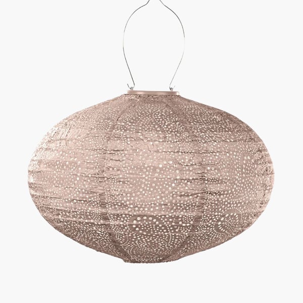 Vaalea roosa aurinkokennolyhty Paisley Oval 40Ø, Lumiz