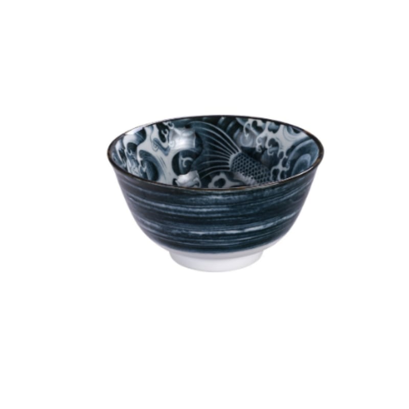Carp Tayo Bowl Black 15x7 Tokyo Design Studio