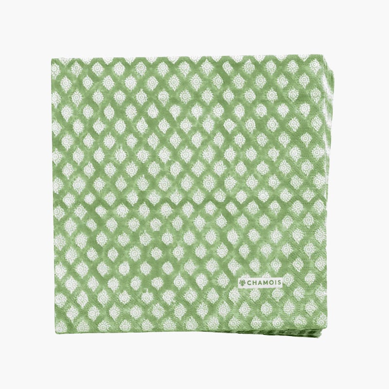 Paperiservetit Medallion green 40x40cm, Chamois