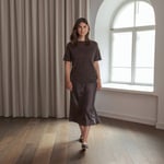 Short Sleeved Cashmere Sweater dark chocolate Original Story  — kuva 1