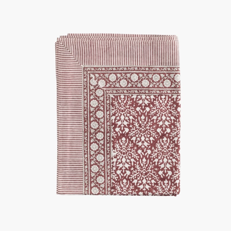 Cotton Tablecloth Snowflake 150x230 red Chamois 