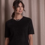 Karlie Short Sleeve Brushed Cashmere Sweater black Original Story  — kuva 2