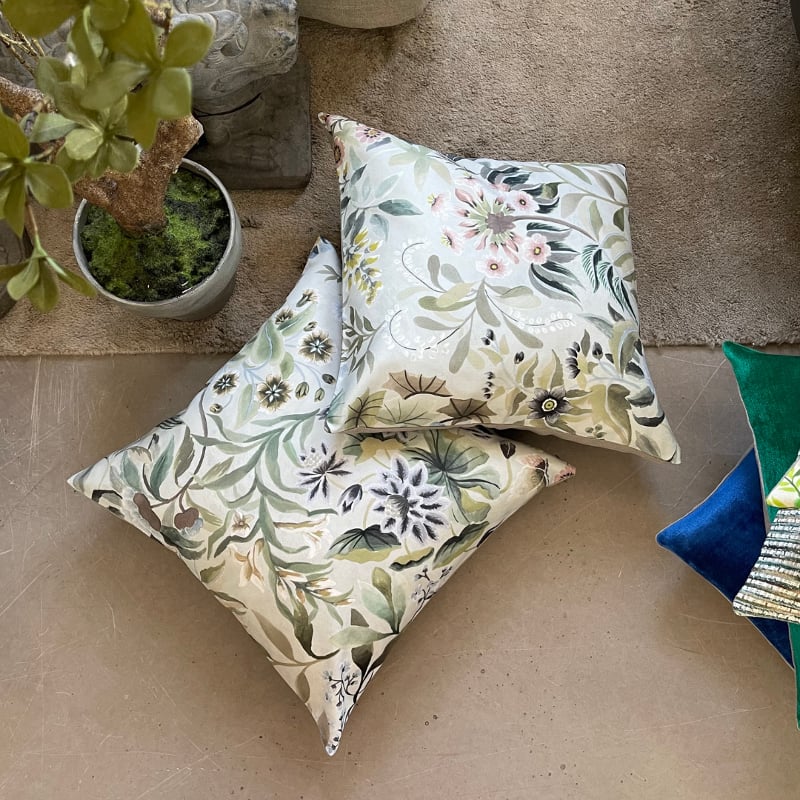 Ikebana Damask Cushion Cover 50x50 eau de nil 