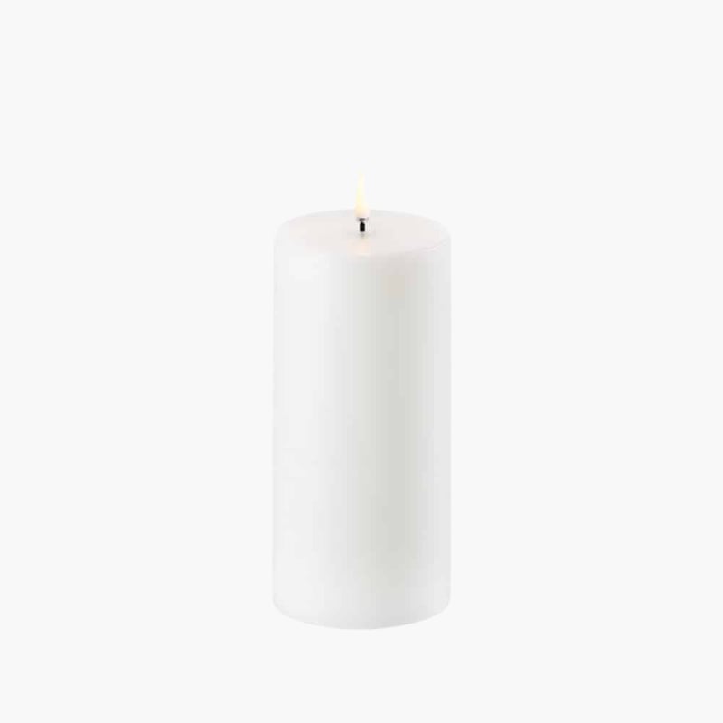 LED Pillar Candle nordic white 7,8x15 Uyuni 