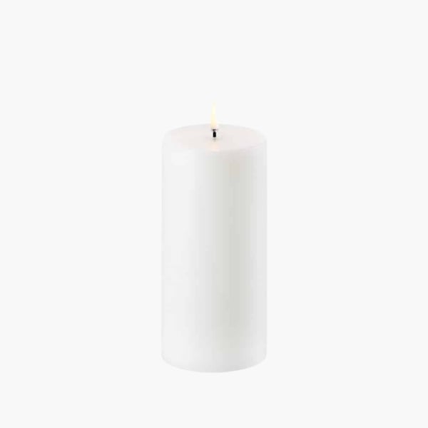 LED Pillar Candle nordic white 7,8x15 Uyuni 