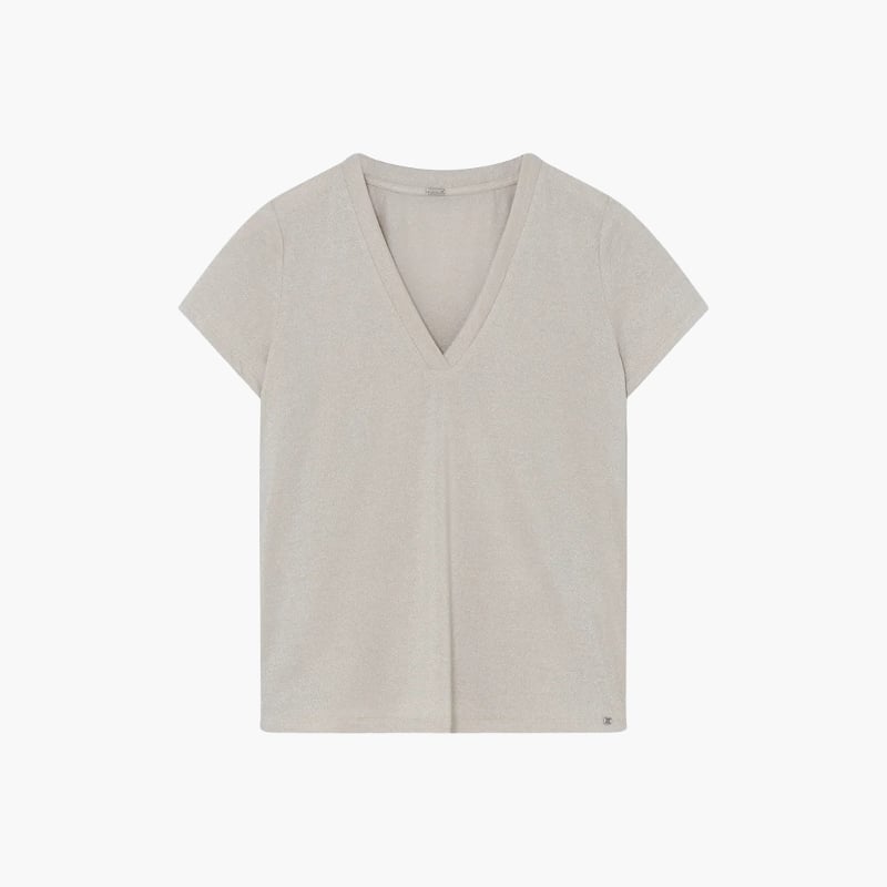 Ginnie T-paita V-neck Almond, Gustav