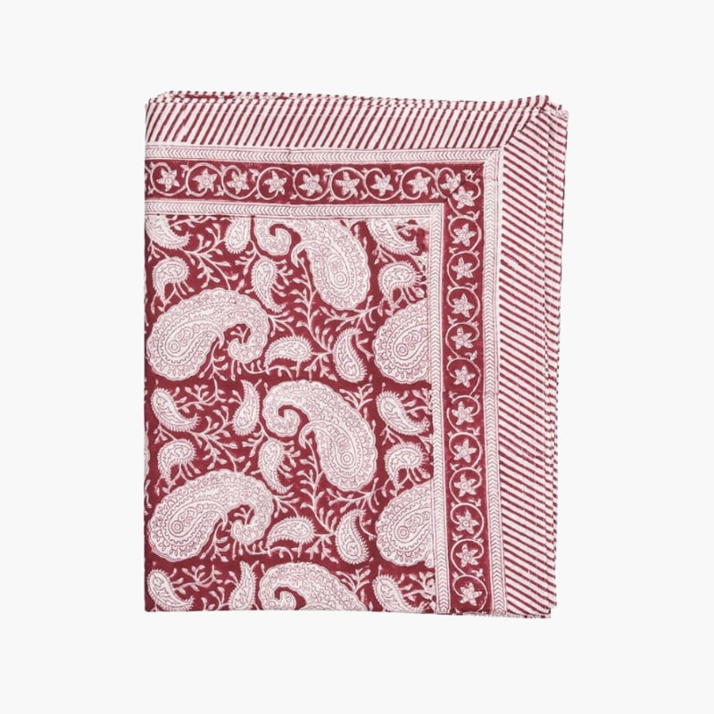 Tablecloth Cotton Big Paisley red 150x230 cm Chamois 