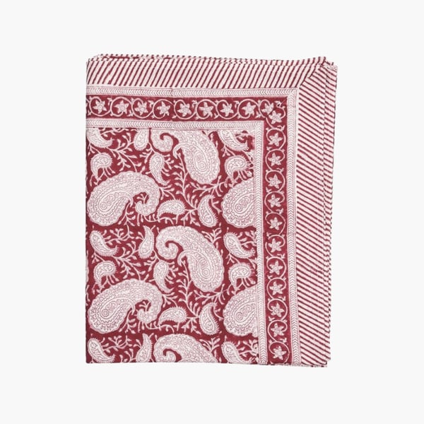 Tablecloth Cotton Big Paisley red 150x230 cm Chamois 