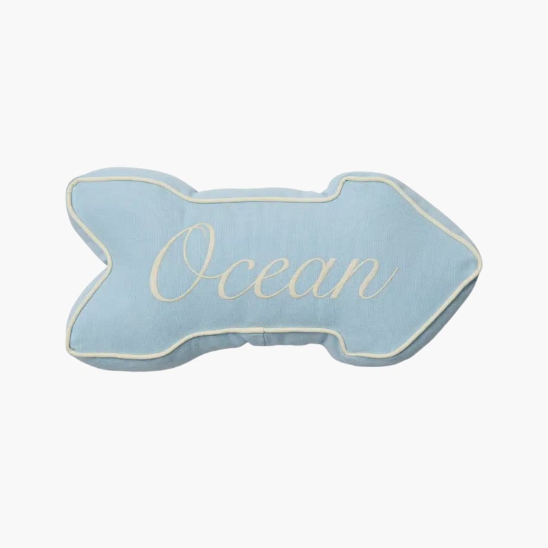 RM Beach Sign Box Pillow 