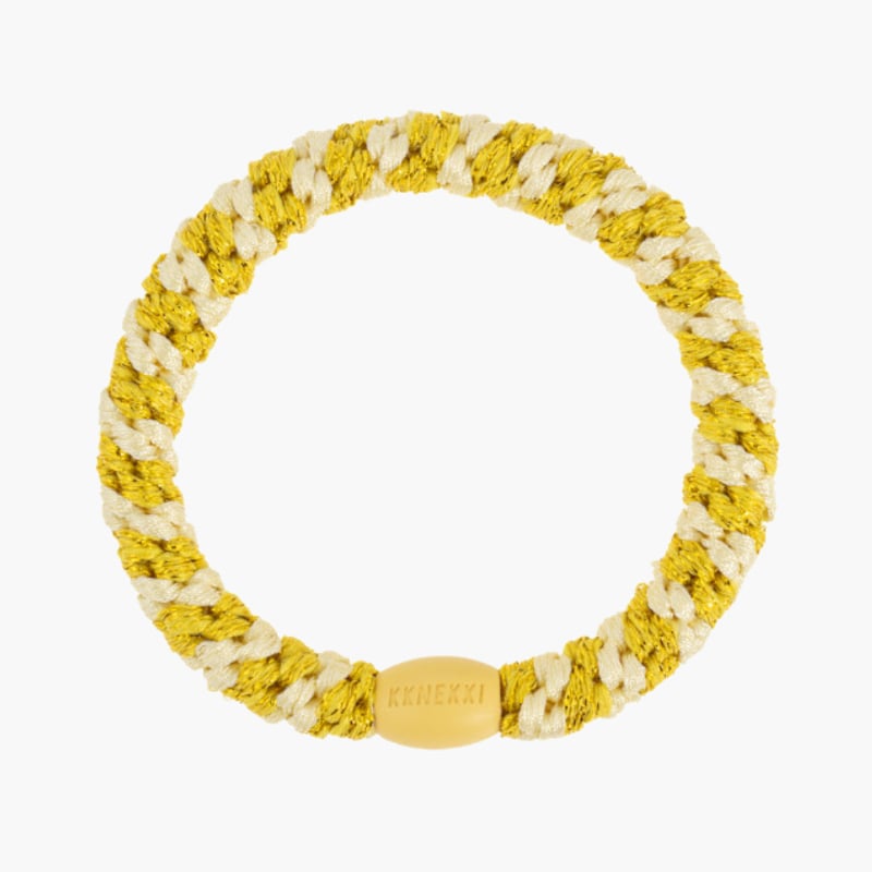 Kknekki light yellow sun glitter stripe hiuslenkki