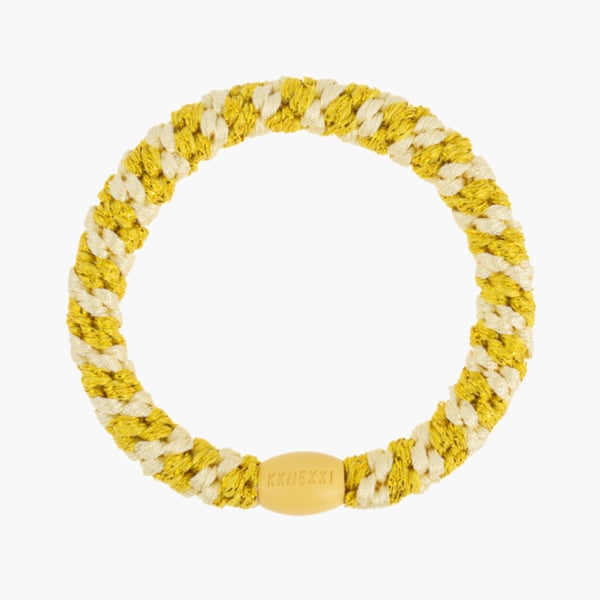 Kknekki light yellow sun glitter stripe hiuslenkki