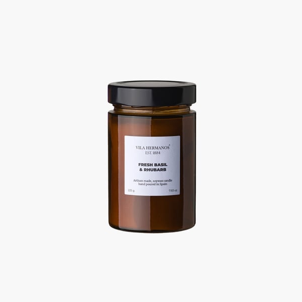 Fresh Basil & Rubarb Candle 225 g Vila Hermanos 
